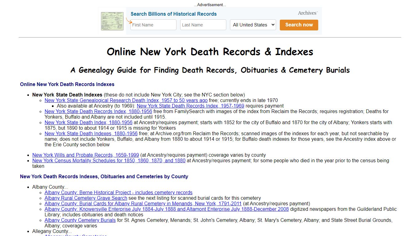 Online New York Death Records & Indexes